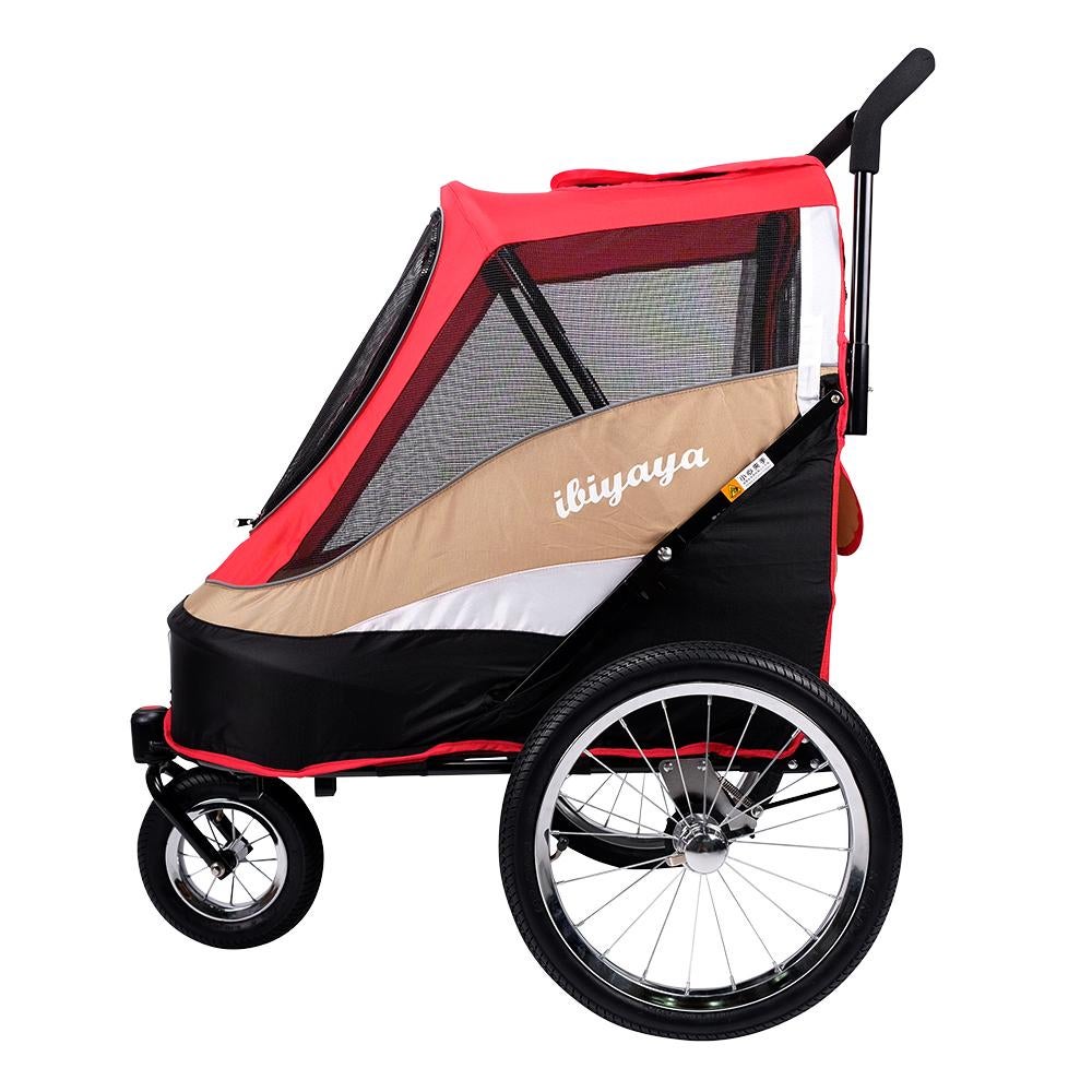 Ibiyaya Happy Bicycle Pet Stroller Jogger & Dog Carrier for Bikes, Red