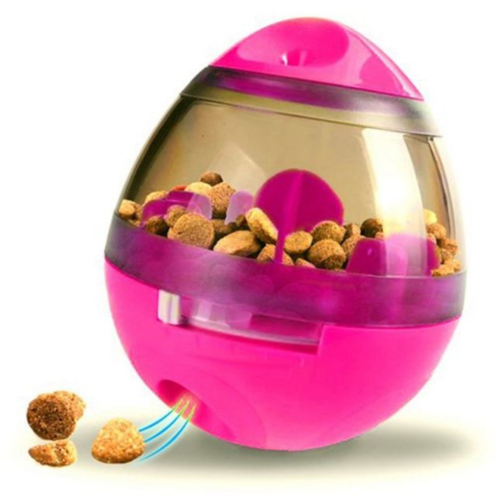 Dog Treat Dispenser Toy w/ Bonus Puppy Snacks, Pink | Buy Pet Bowls & Feeders - 7419777782096