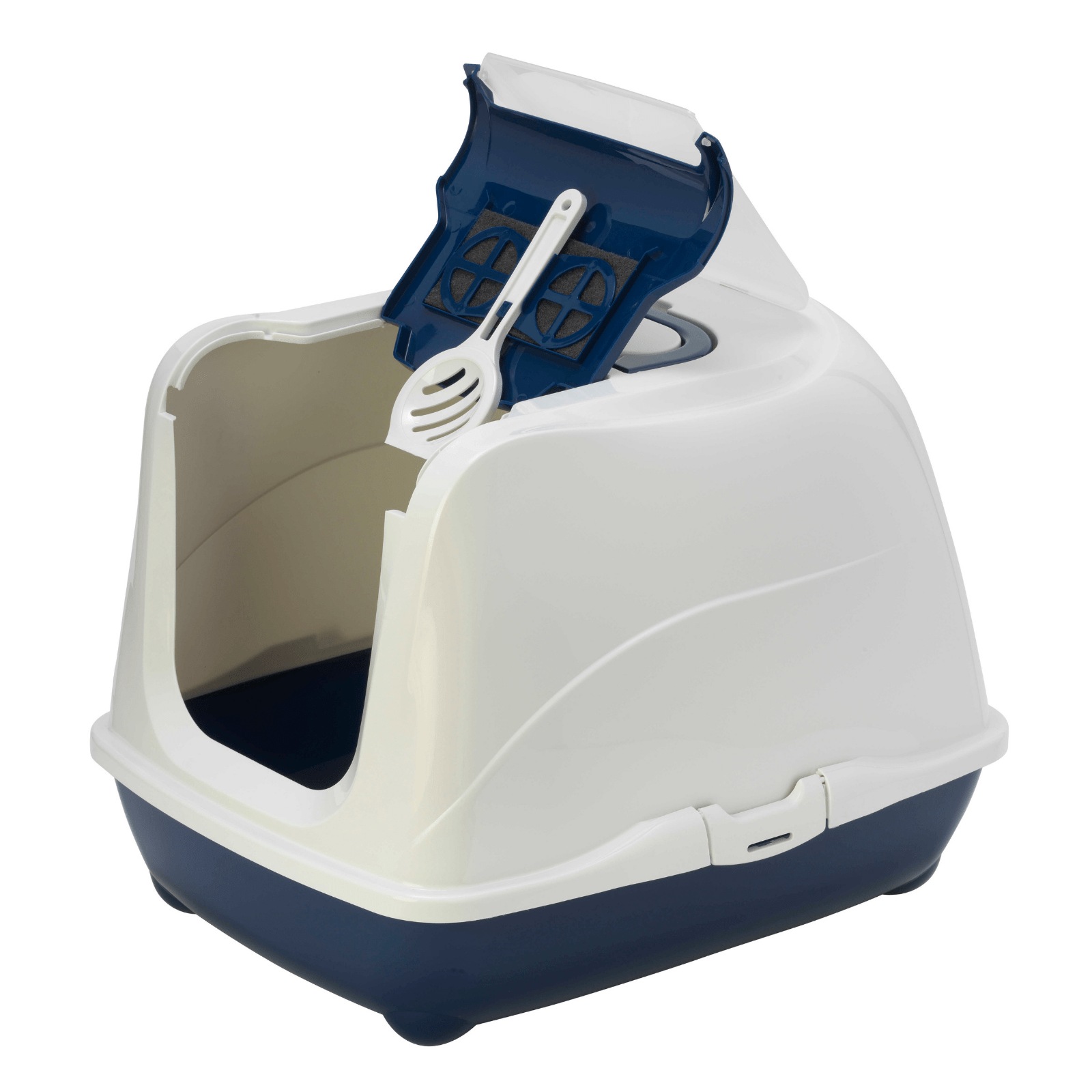 Moderna Flip Cat Enclosed Cat Litter Box, Blueberry Buy Cat Litter