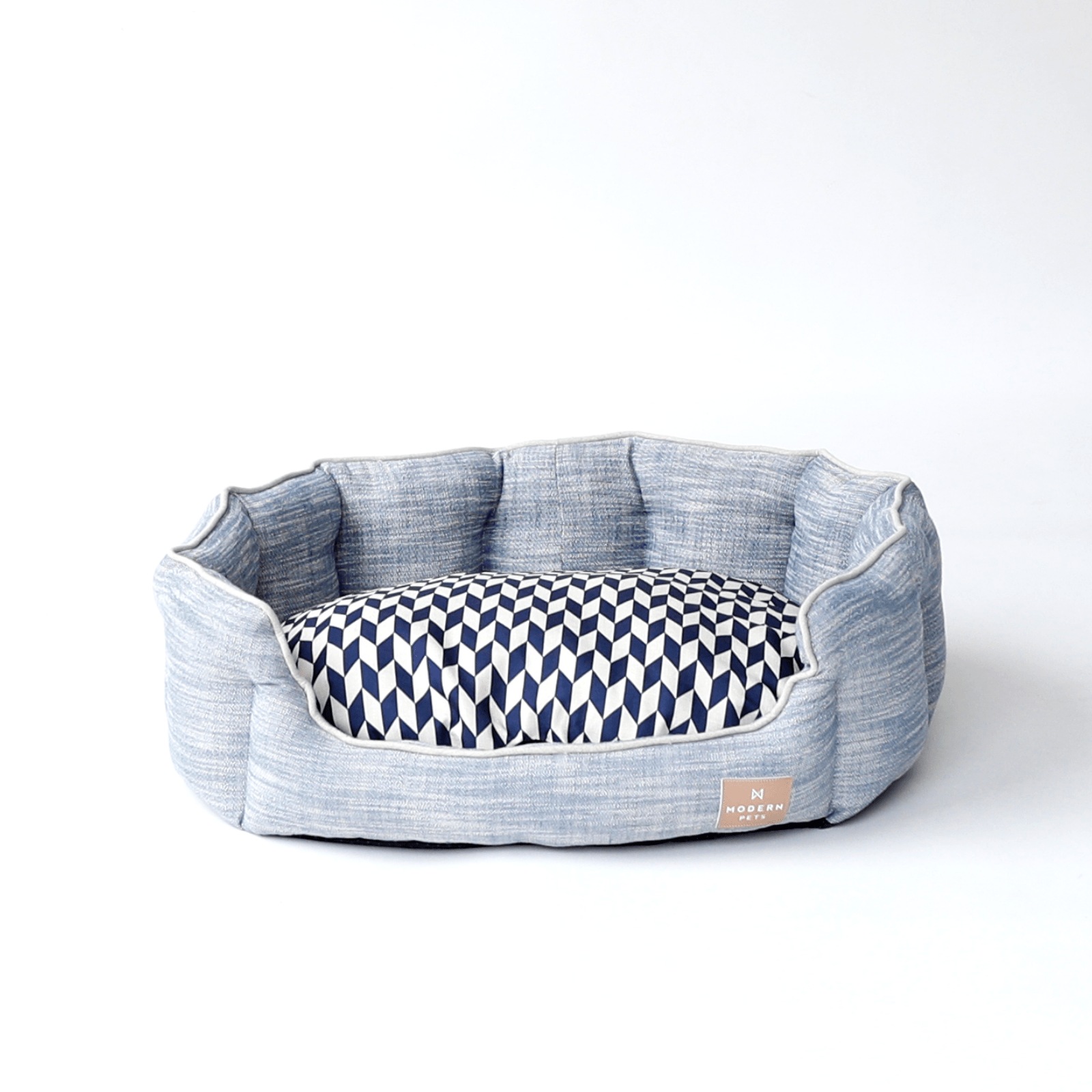 Round Dog Bed, Light Blue & Chevron Pattern Buy Pet Beds 7419777781785