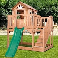 Lifespan Kids Backyard Discovery Scenic Heights Cubby House with 1.8m Slide
