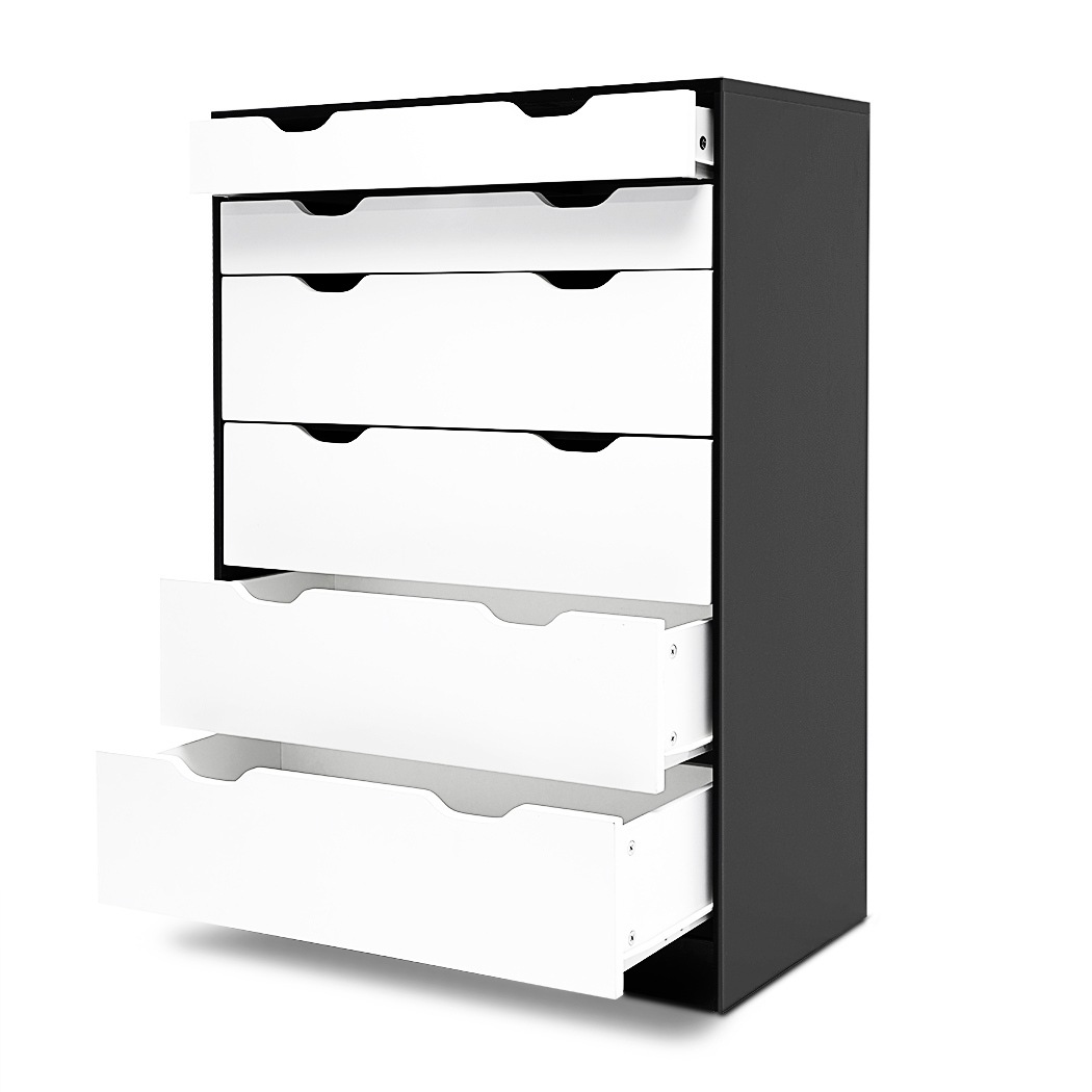 6 Chest Of Drawers Tallboy Dresser White Amp Black Buy