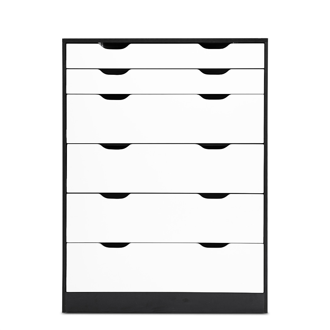 6 Chest Of Drawers Tallboy Dresser White Amp Black Buy