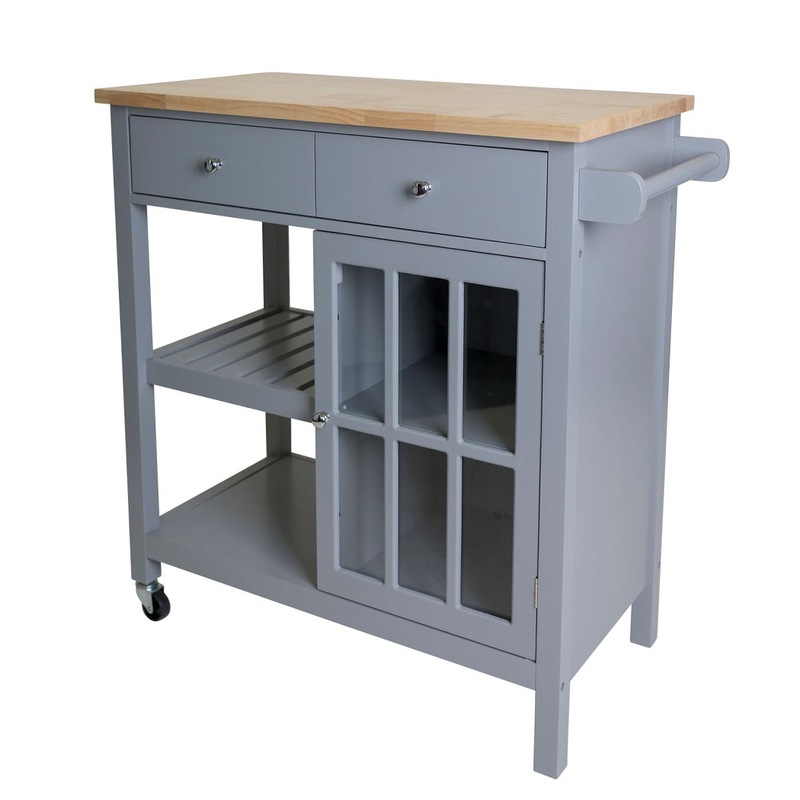 Montauk Kitchen Trolley 2 Drawer 1 Door Grey | Buy Kitchen ...