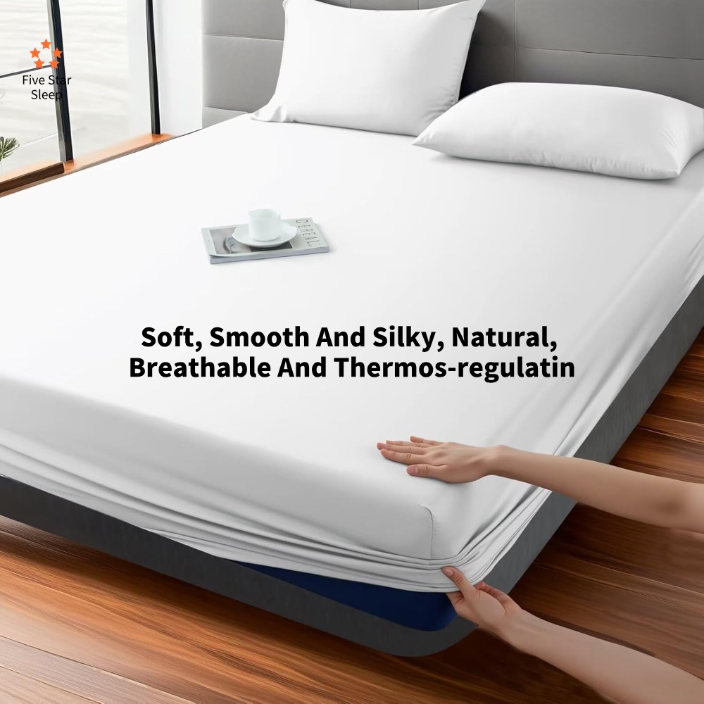 400 Thread Count Bamboo Cotton 1 Fitted Sheet with 2 Pillowcases Buy