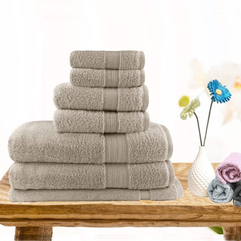 7 Piece UltraLight Cotton Bath Towel in Beige Buy 7 Piece Towel Sets