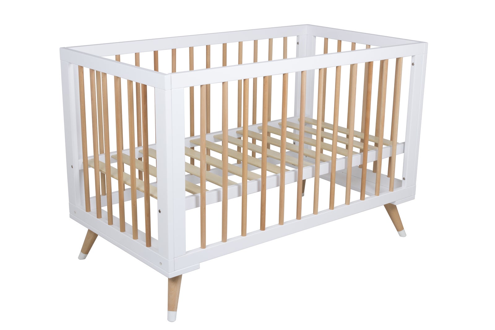white cot and change table
