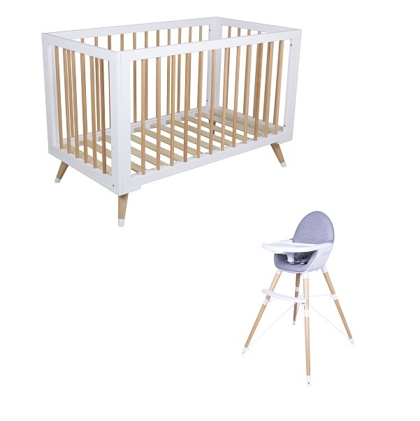 grey cot and change table