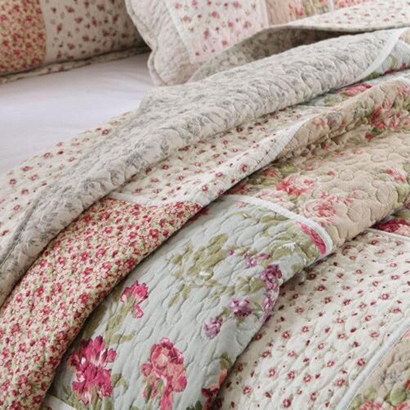 Luxury 100% Cotton Coverlet / Bedspread Set Patchwork ...