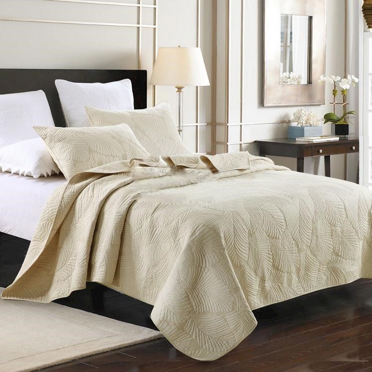 Luxury Quilted 100 Cotton Coverlet / Bedspread Set King / Super King