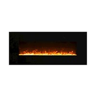 1500W 50" Black Wall Mounted Electric Fireplace, Heater, Fire, Flame