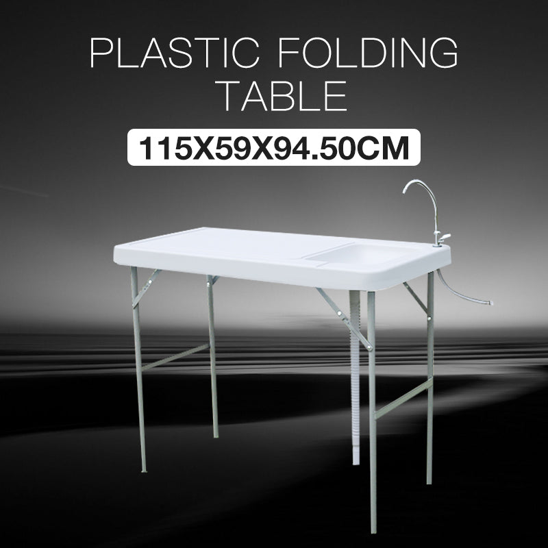 Folding Portable Fish Hunting Cleaning Cutting Table Camping Sink