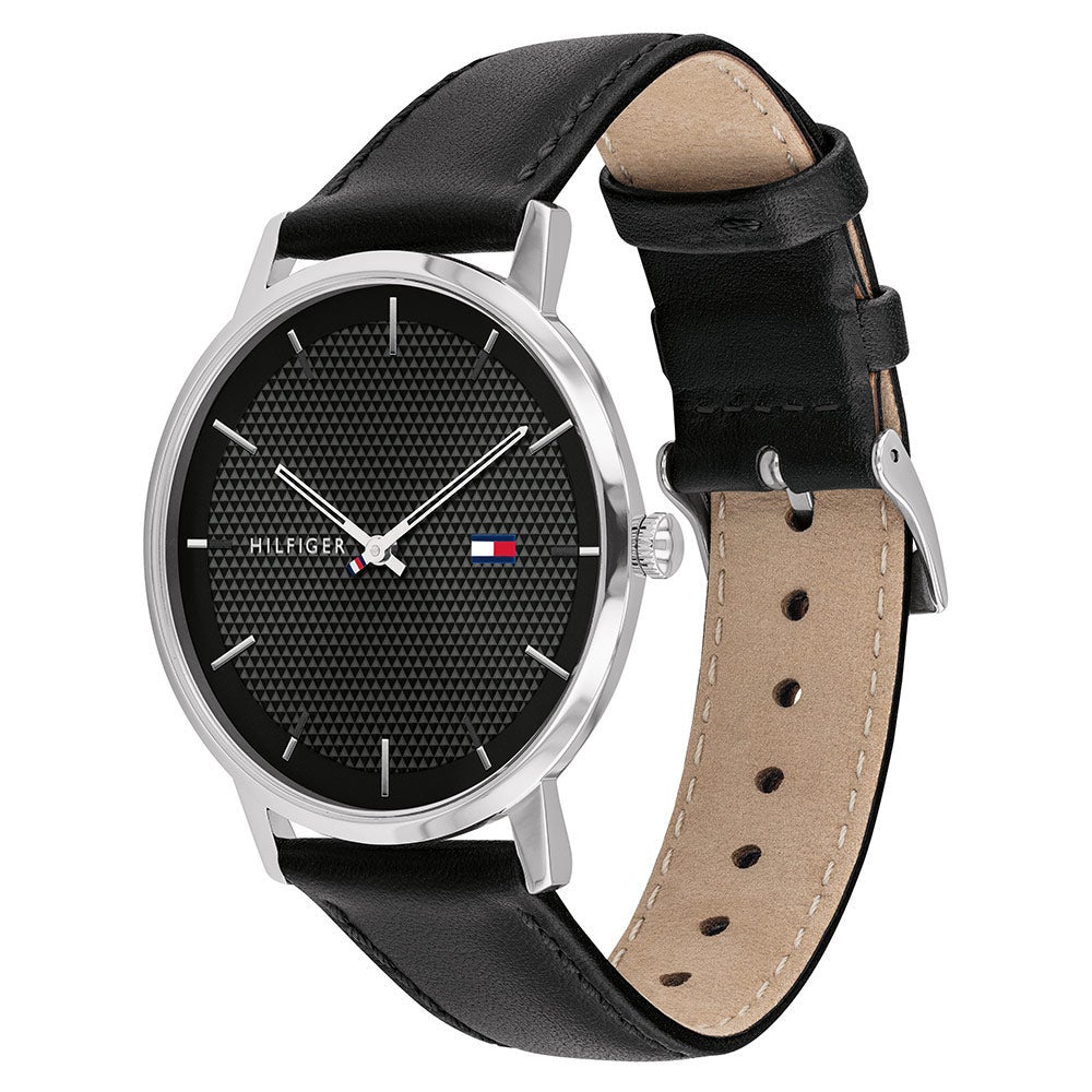 tommy hilfiger black analog watch