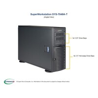 Supermicro SuperWorkstation 7049A-T, 4U Tower, Dual Socket LGA3647, 16x DIMM, Intel C621, 2 x GB LAN, IMPI, 8x 3.5" HDD HS, 1200w PSU SYS-7049A-T