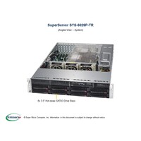 Supermicro SuperServer 6029P-TR, 2U Rackmount, Dual Socket LGA3647, 16x DIMM, Intel C621, 2 x 1GBe, IMPI, 8x 3.5" HDD HS, 1100w RPSU SYS-6029P-TR