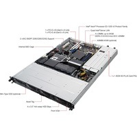 ASUS RS300-E9-RS4 1RU Server Barebone, E3 Socket, 4 x 3.5" HS HDD, 480w RPSU 1 + 1 , 2 x M.2, 4 x DIMM RS300-E9-RS4