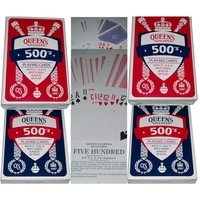 4 x QUEEN'S Slipper 500's Playing Cards, Bridge Size, Blue/Red Decks, Quality