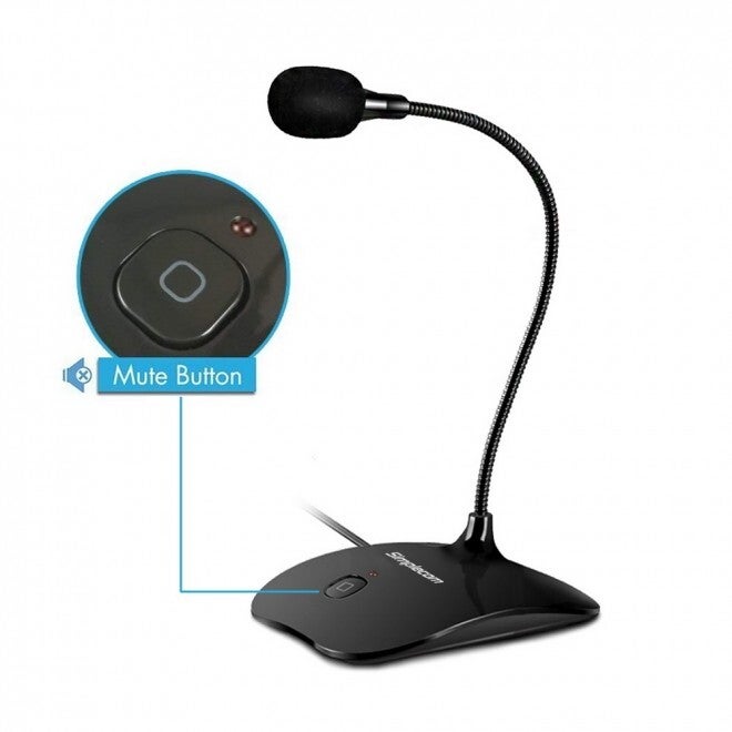 Simplecom Um350 Plug And Play Usb Desktop Microphone With Flexible