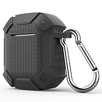 For Apple AirPods 1/2 Case Black Armor Silicone Protective Shockproof Cover