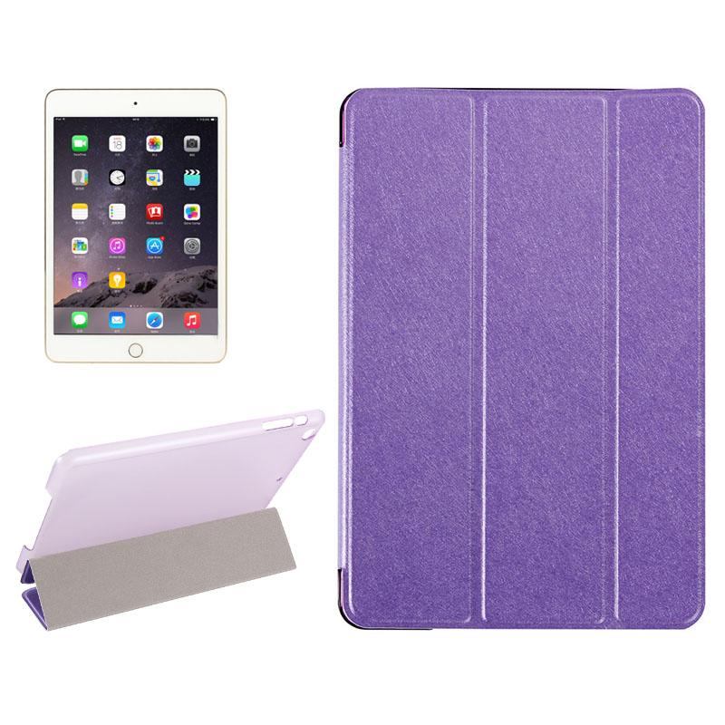 For iPad Mini 4 Case,Modern Silk Textured 3fold Leather Folio Cover