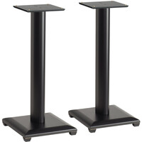 NF24B SANUS 24" Natural Series Wood Pillar Black Speaker Stands Black-Lacquered Mdf Base 24"