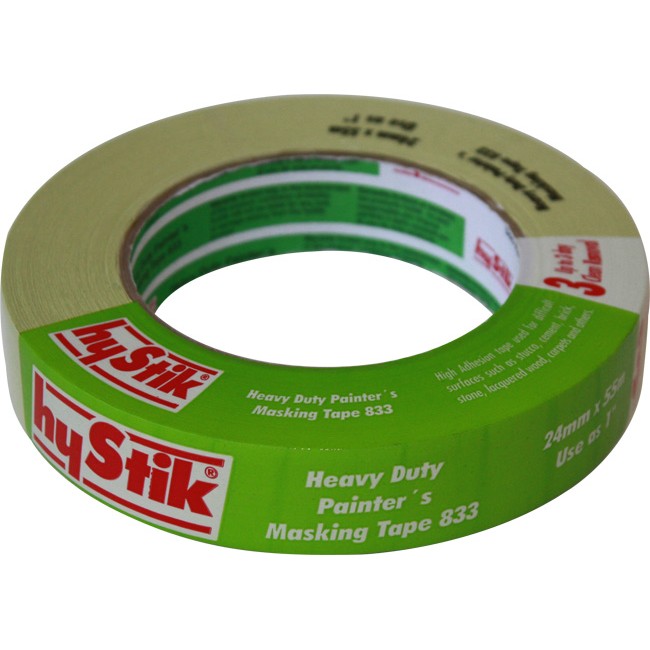 833MT24 HYSTIK 3 Day Heavy Duty Masking Tape 24Mm X 55Mt Roll Painters