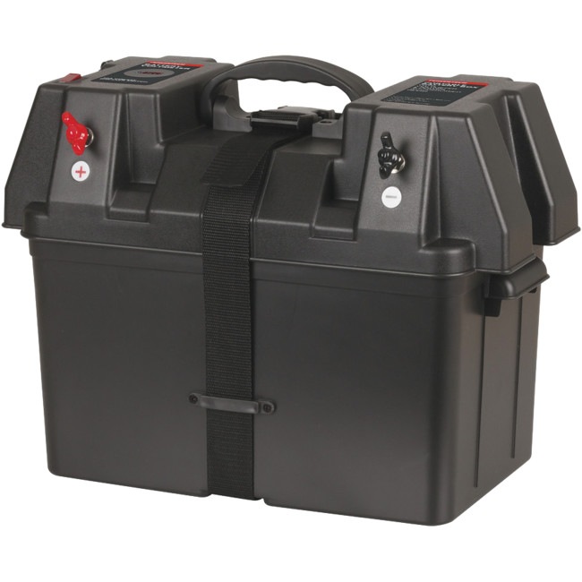 HB8502 POWERTECH Battery Box With Volt Meter USB Charger Suits