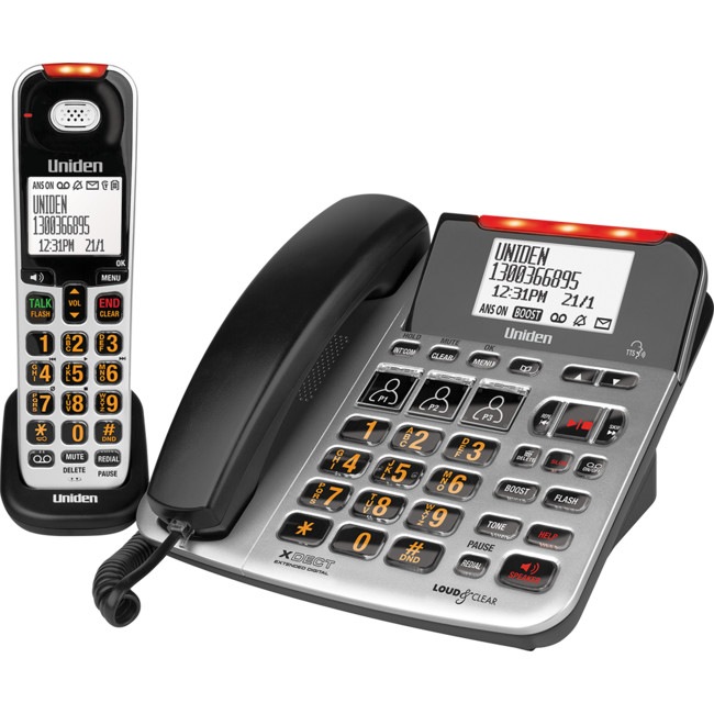 SSE47+1 UNIDEN Corded & Cordless Phone For Visual & Hearing Impaired