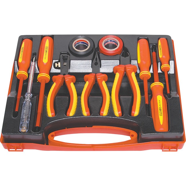 T2175A Insulated Electrician Tool Kit 1000V/ 9 PC Gpl650 2 Rolls of Insulation Tape INSULATED