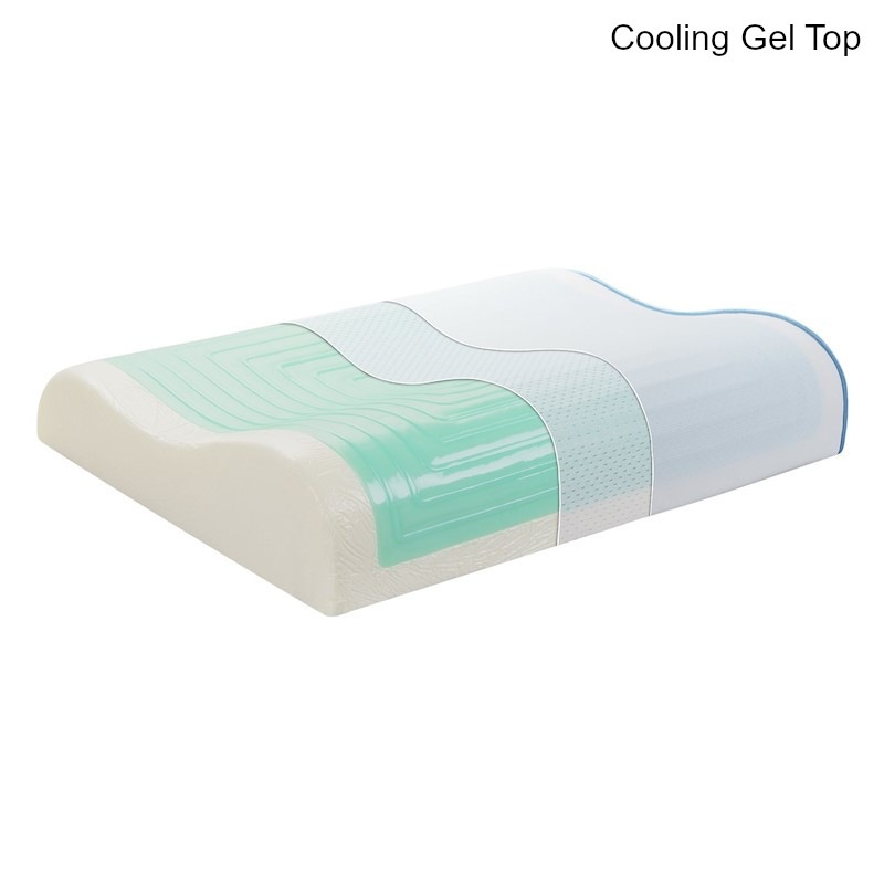 Mewe Memory Foam Pillow With Cooling Gel Or Ice Silk Top Cover