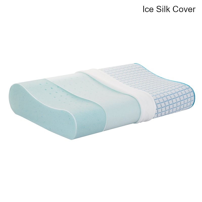Mewe Memory Foam Pillow With Cooling Gel Or Ice Silk Top Cover