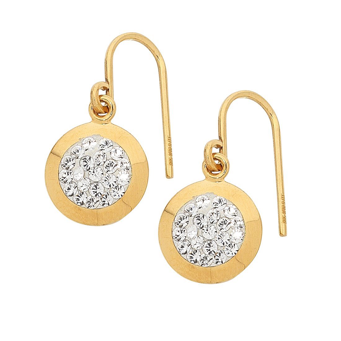 Bevilles 9ct Yellow Gold Silver Infused Drop Earrings GSE-P1030-02Y ...