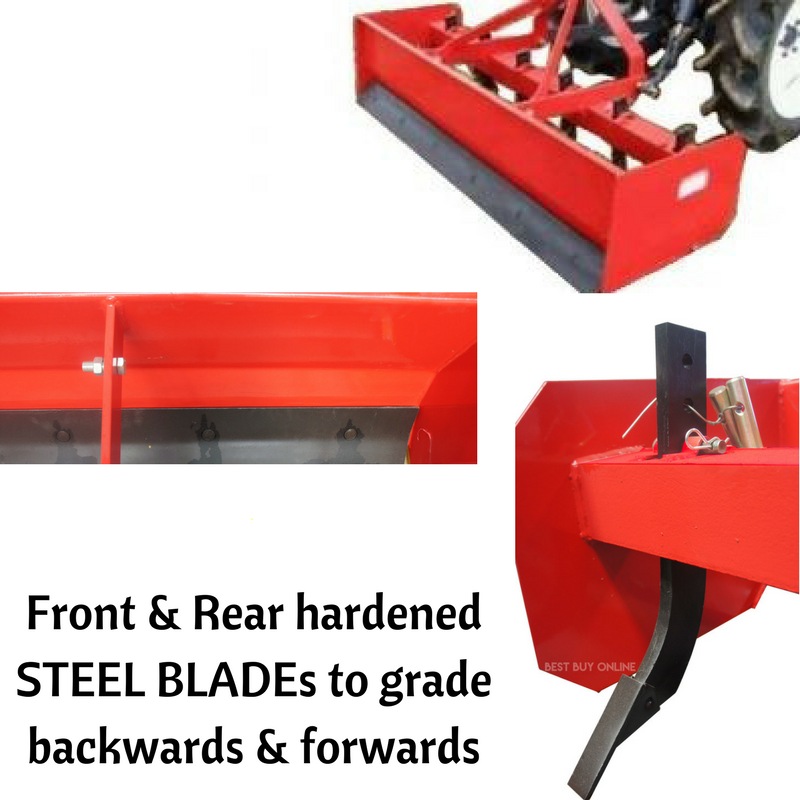 Box Blade Grader Scraper 6 ft with 6 Rippers Heavy Duty for Tractor 3PL