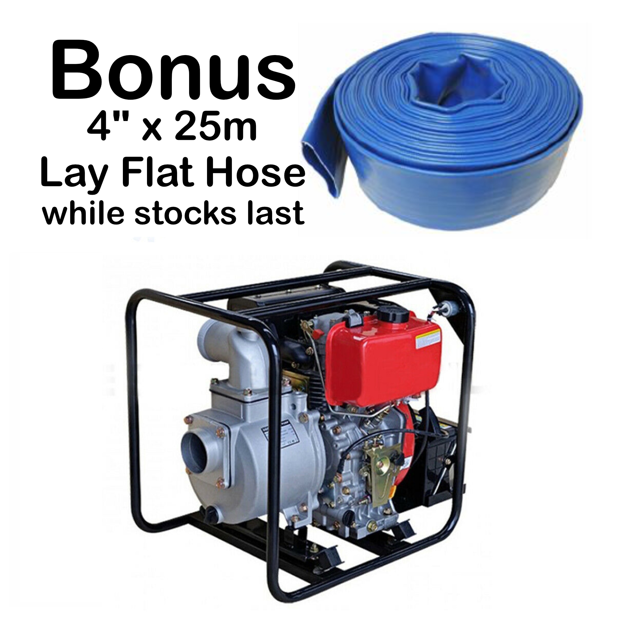 Diesel Water Transfer Pumps 4" Diesel Water Transfer Pump 10 HP 4 inch Electric Start High Flow