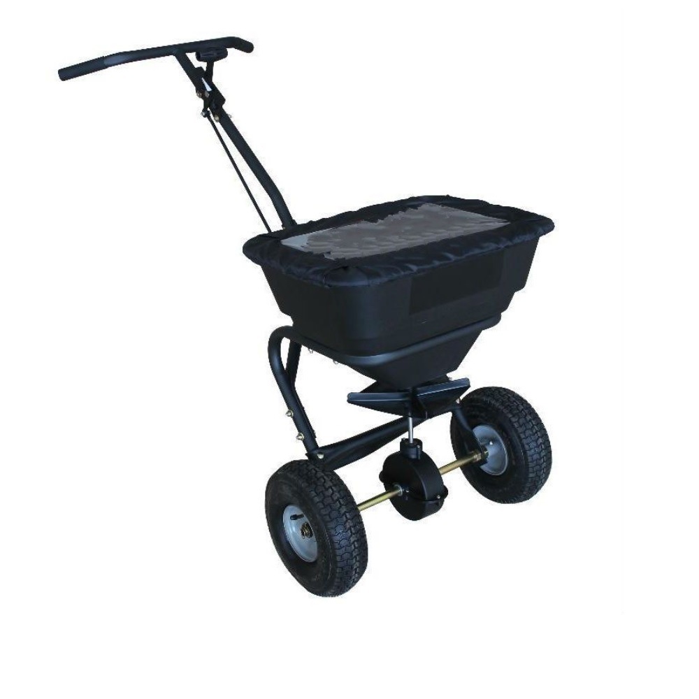 Fertilizer Spreader Push Walk Behind 30 kg 26L Seed Lawn Fertiliser Broadcast Buy Tow