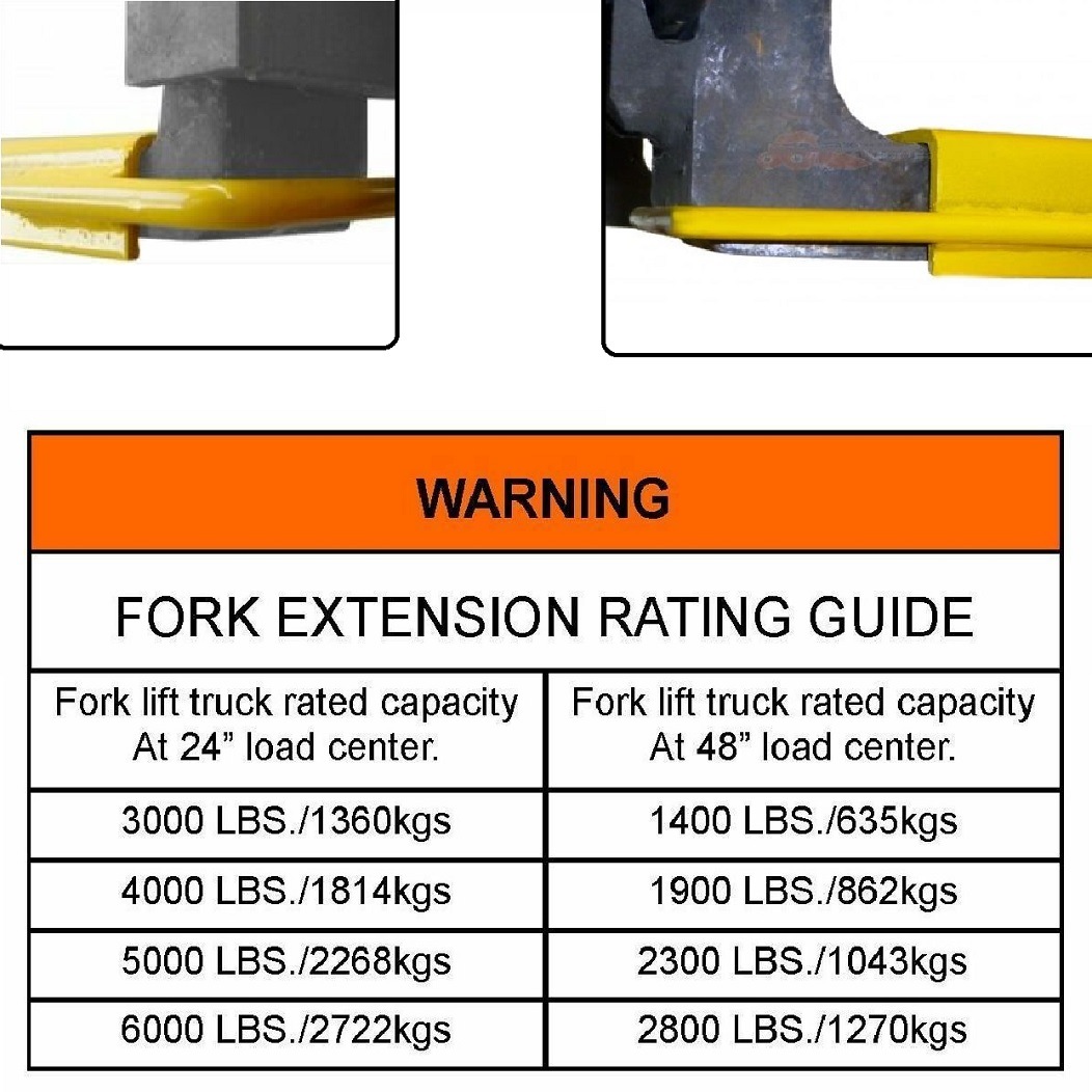 Fork Extensions Forklift Tines 1524 mm Heavy Duty Pair of Slippers