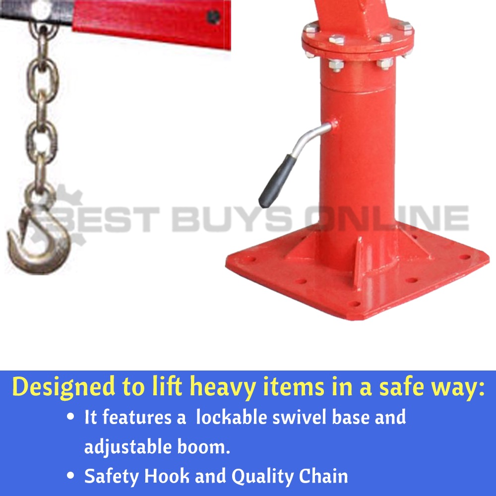 Hydraulic Crane Swivel Base 450 kg 1000 lbs pickup UTE Car Truck Lift