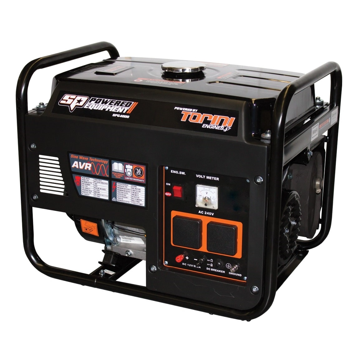 SP Generator Petrol Pure Sine Wave 4kVA Max 2.8kW Rated 7HP Portable
