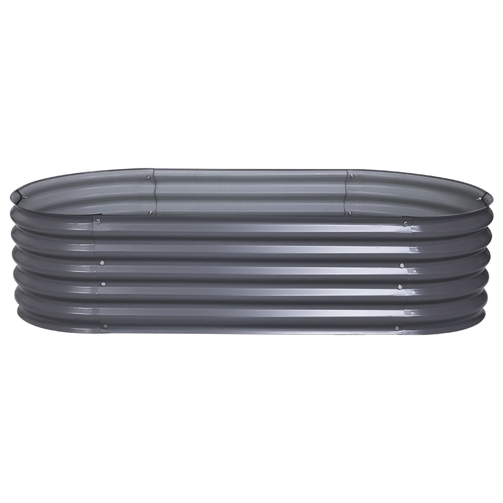 Raised Garden Bed Steel Instant Planter 160x80x42 cm Round