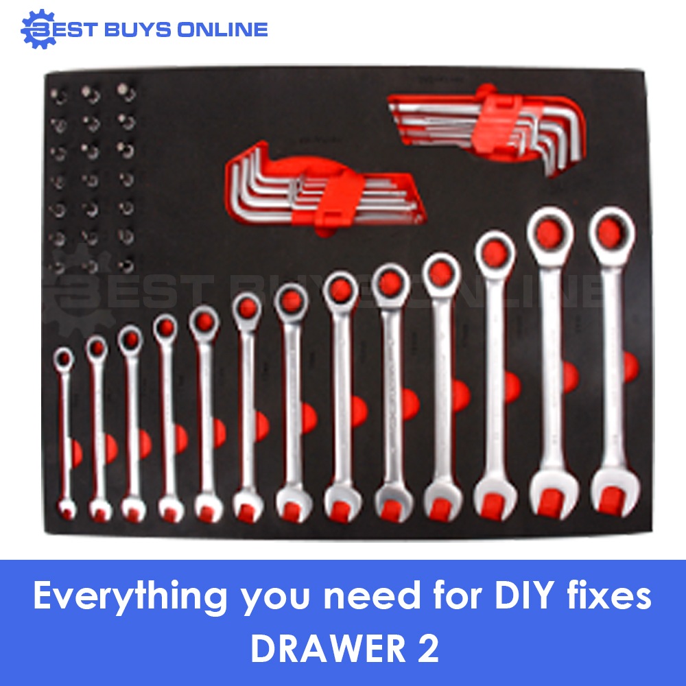 Tool box 7 Drawers Toolset Roller 200 pcs Socket Spanner