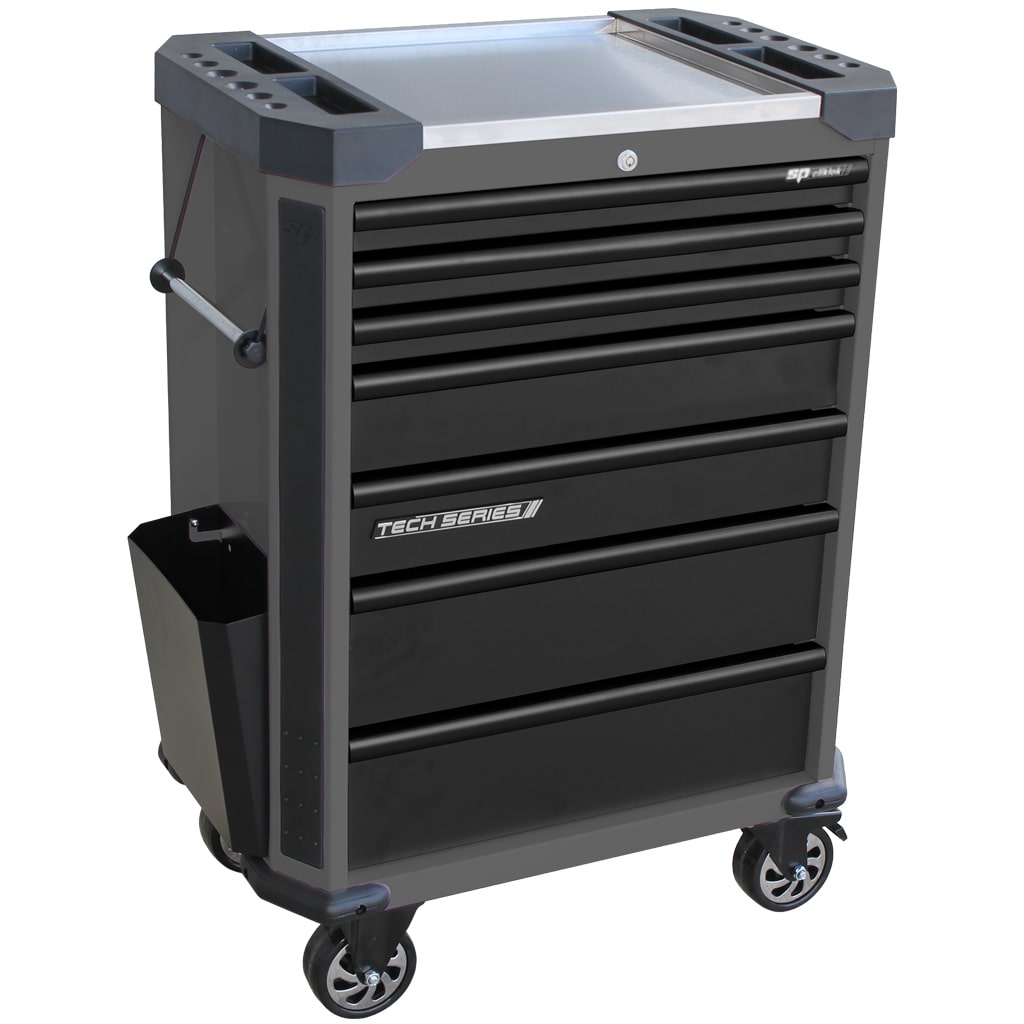 Tool Box Trolley Chest 7 Drawer Sp42255d Black Roller Cabinet