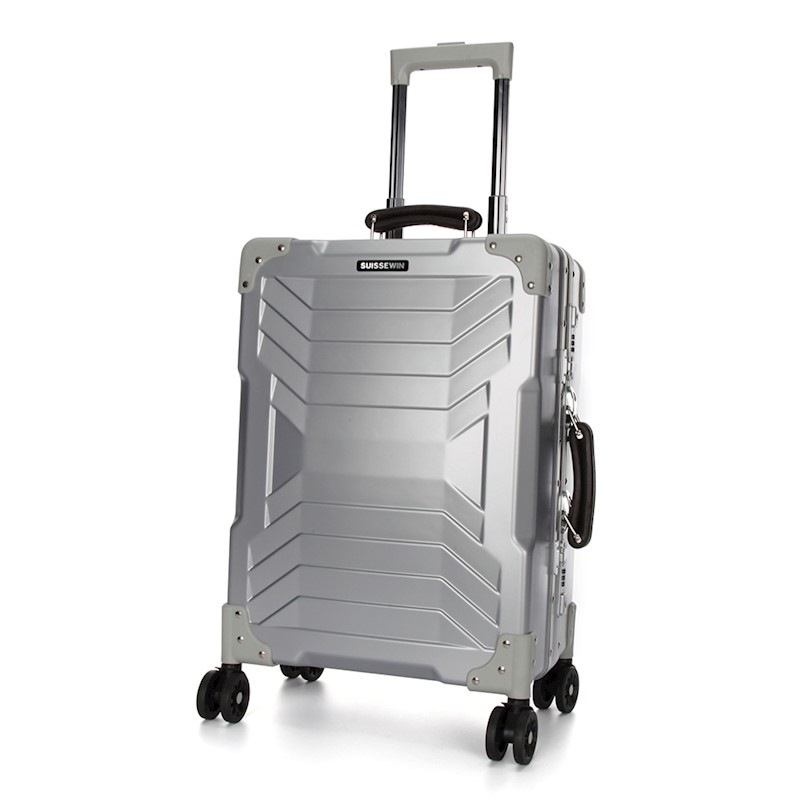 Swiss Aluminium Luggage Suitcase Lightweight with TSA locker 8 wheels