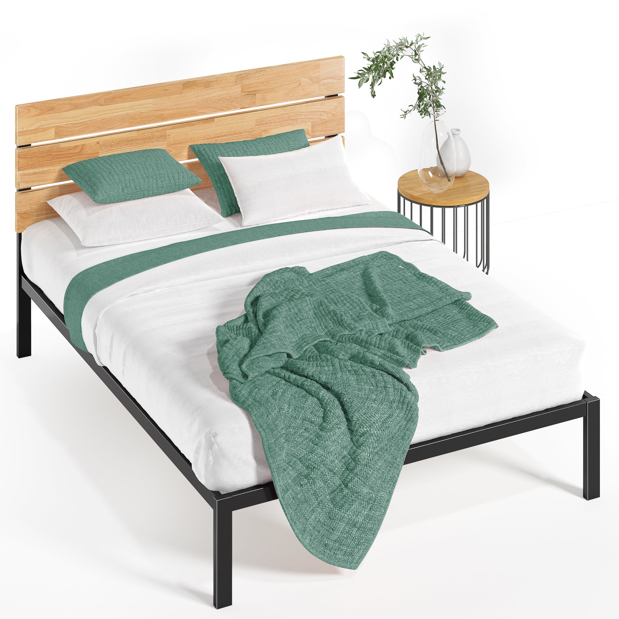 Zinus 36cm Sonoma Industrial Wood And Metal Bed Frame Platform Buy King Size Bed Frame 2040852 