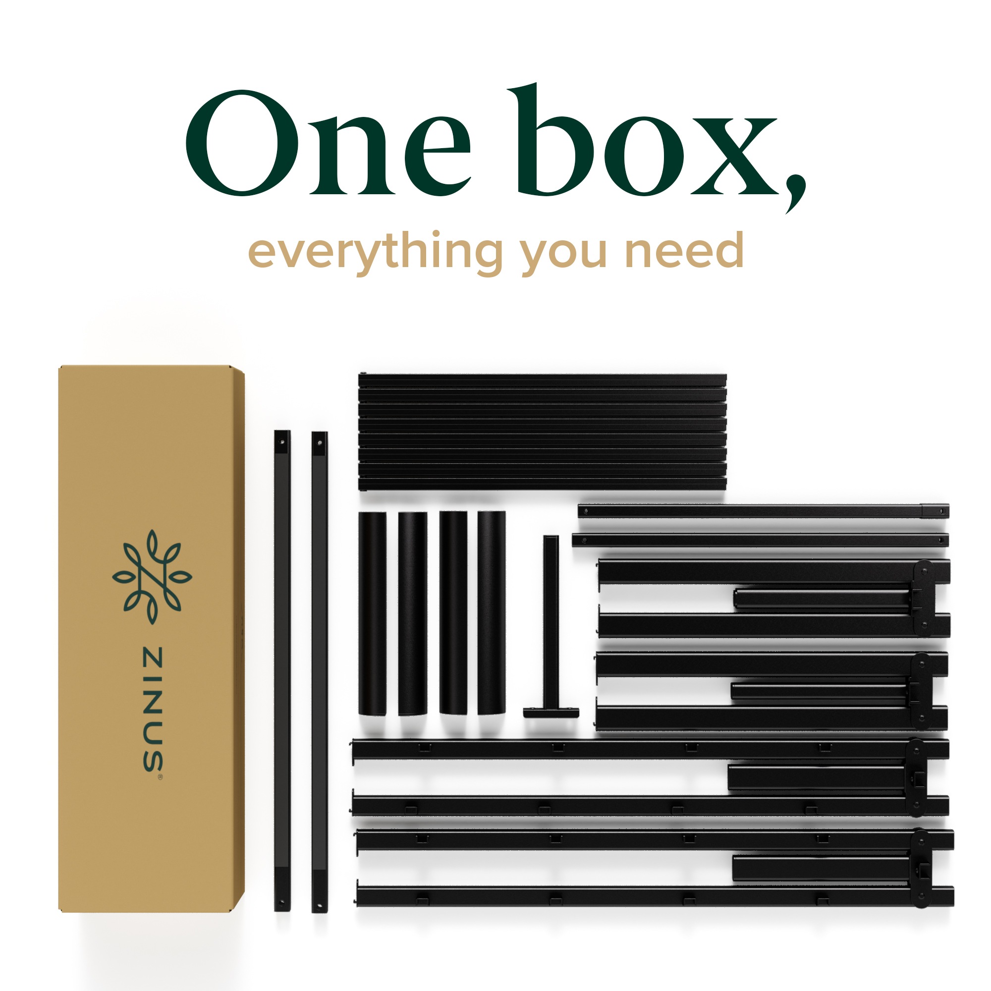 Zinus 40cm Metal Bed Frame Platform with Steel Slat Support Mattress Foundation Black Steel