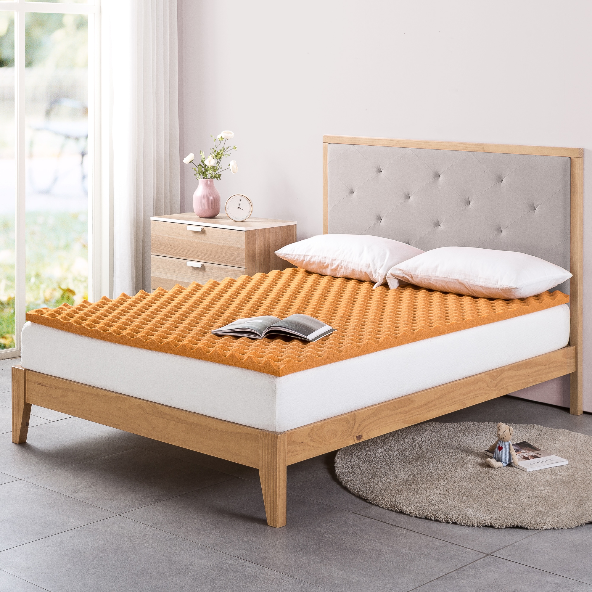 Zinus 4cm COOL Antimicrobial Copper Infused Memory Foam Mattress Topper