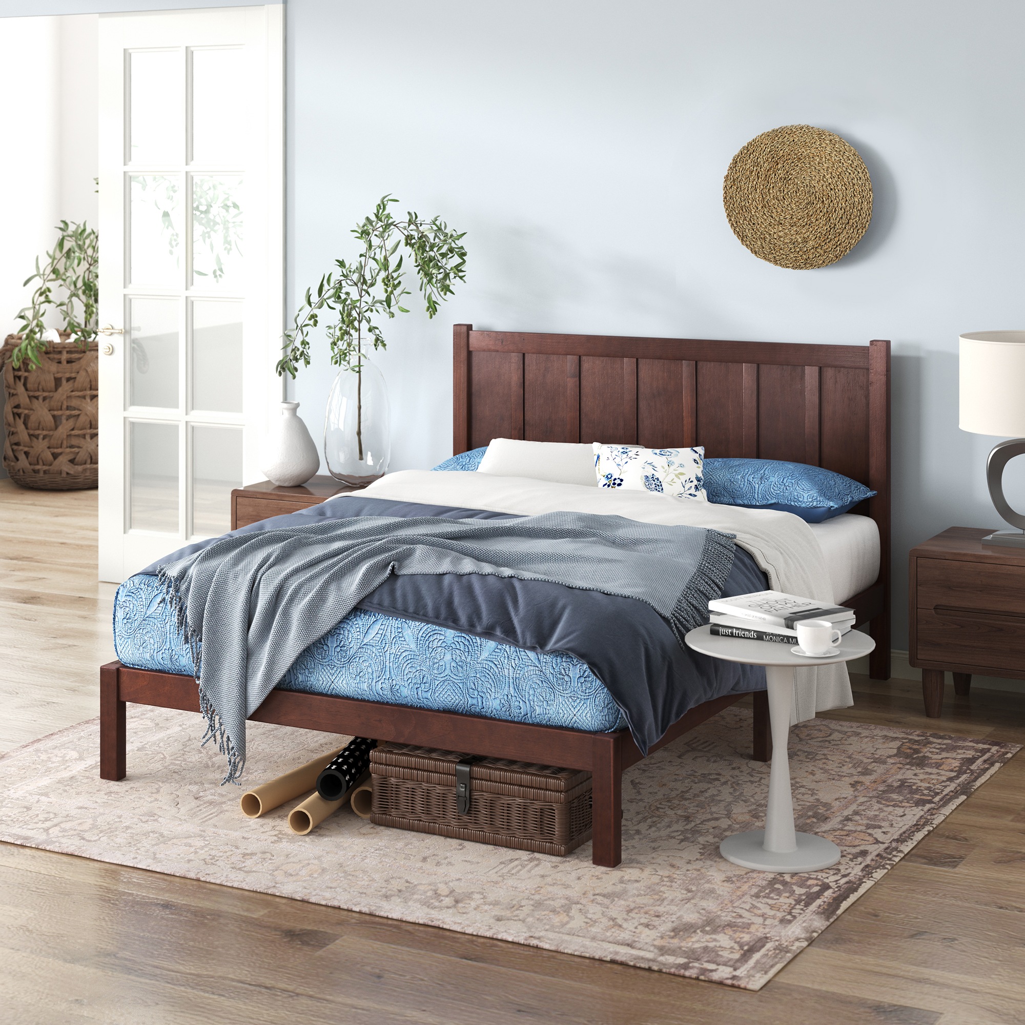 Zinus Adrian Timber Bed Frame Base Mattress Foundation Solid Wood