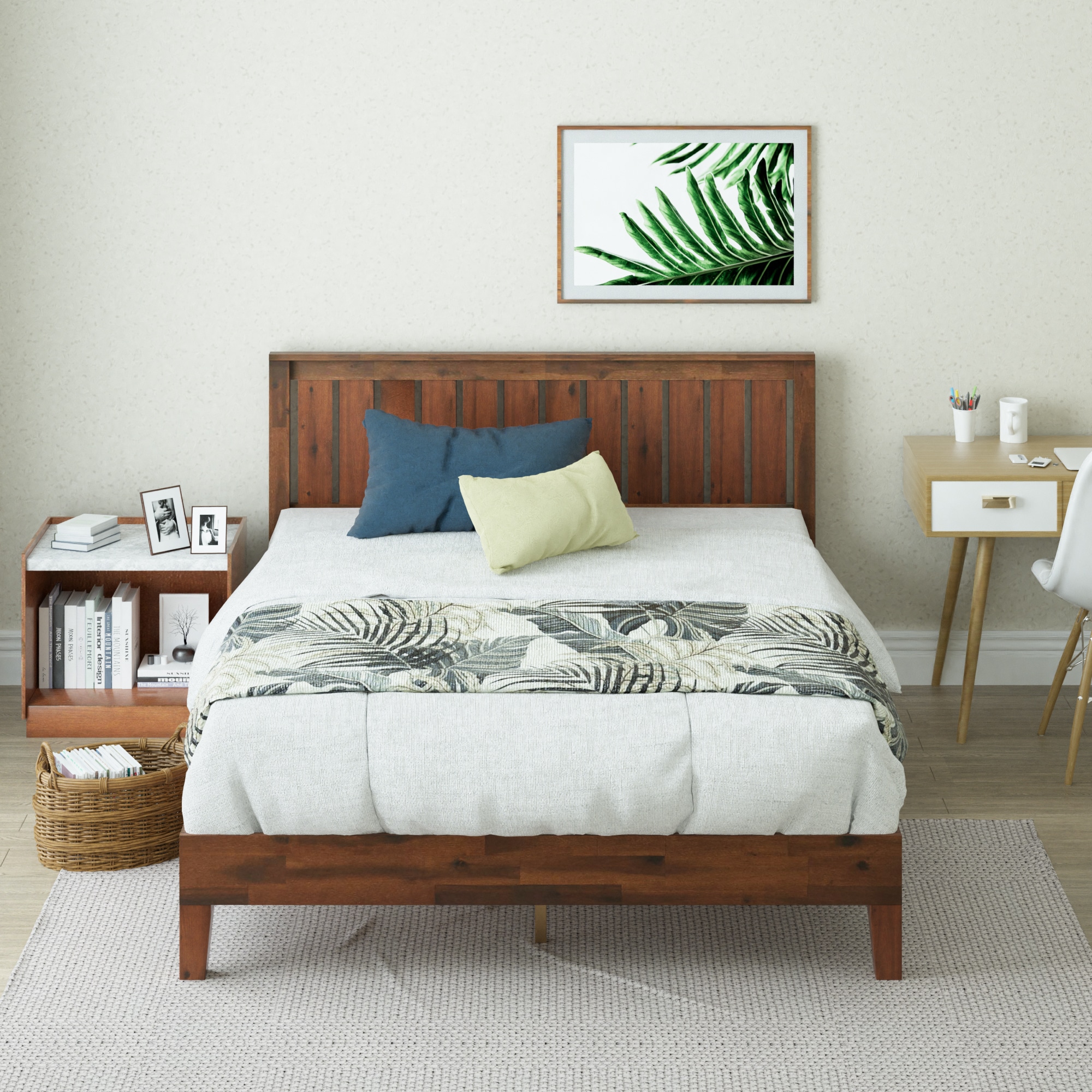 Zinus Deluxe Solid Wood Platform Bed Frame Timber Headboard Bed Head