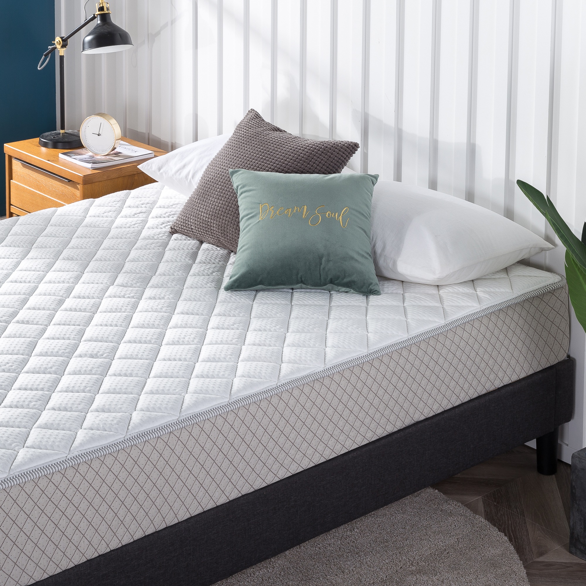 Zinus Quilted Mattress Rejuvenator Foam and Fiber Mattress Protector