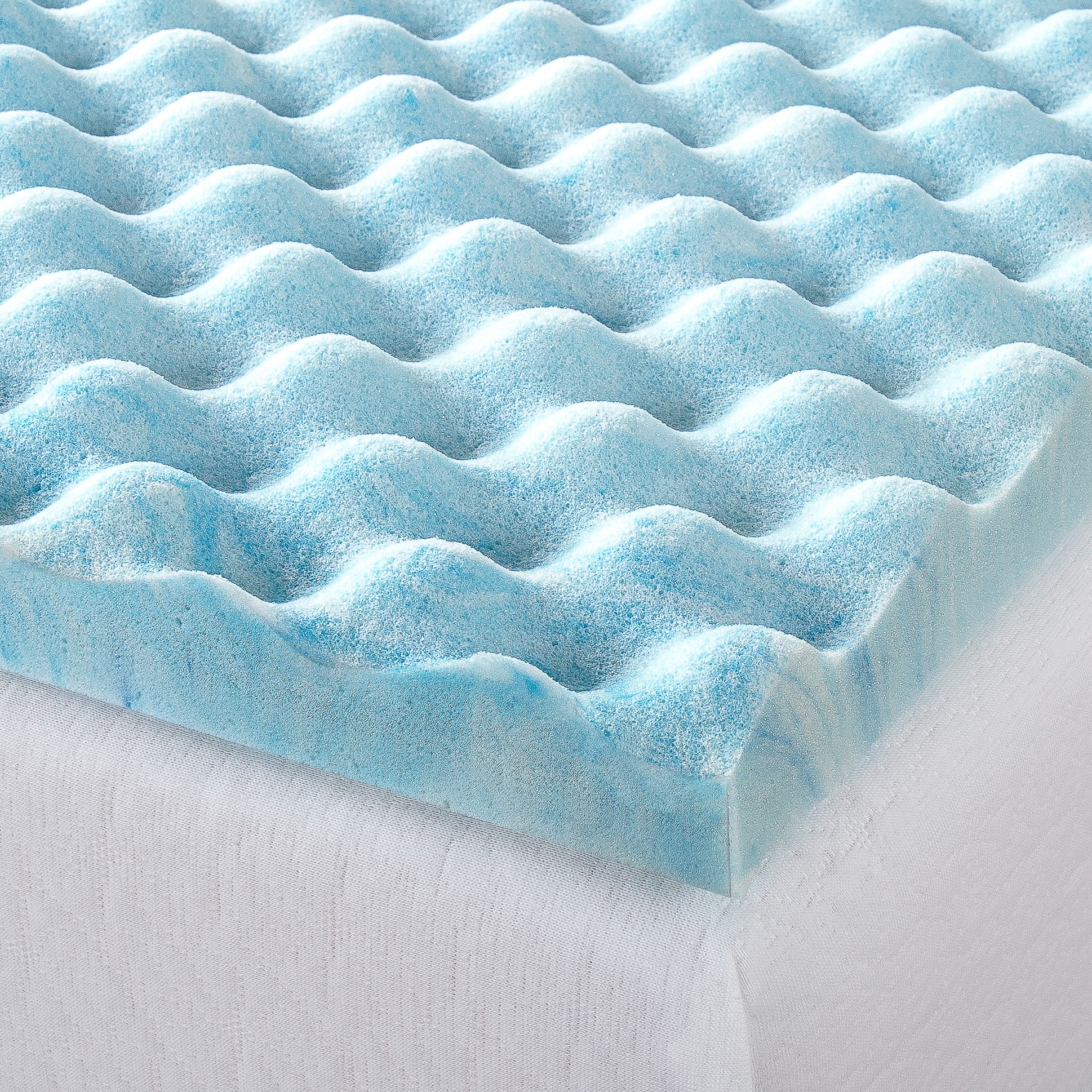 Zinus Swirl Cool Gel Convoluted Memory Foam Air Flow Mattress Topper