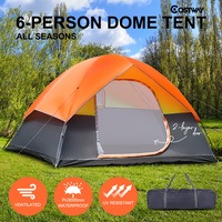 6 Person Family Camping Tent Hiking Beach Canvas Swag Dome Waterproof